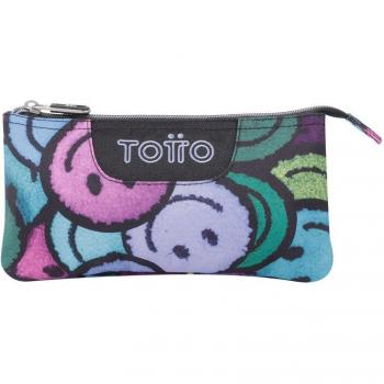 Estuche Escolar Totto Tablero Emojis Tres Compartimentos