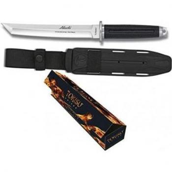 Cuchillo Akechi Tokisu - Cuchillo japonés estilo Tanto con hoja de 19,4cm y mango de goma