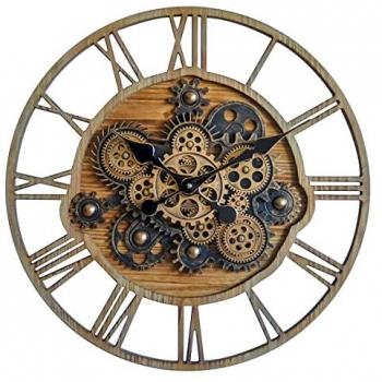 Reloj de Pared Engranaje Vintage Marrón 57x7x57cm - Reloj Sobremesa Decorativo Signes Grimalt