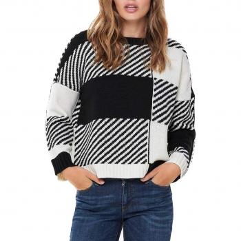 Only Jersey Jacquard Cuadros Negro Kasey S Negro