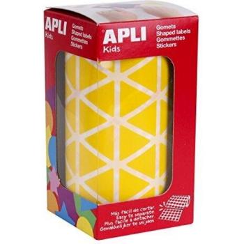 APLI Kids - Rollo de gomets triangulares 20,0 mm, color amarillo
