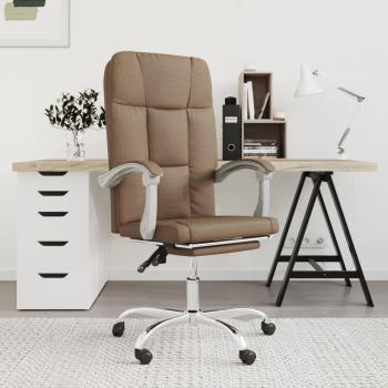 Silla reclinable de oficina de tela marrón