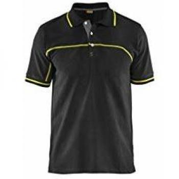 Blaklader Two-Tone Fluorescent Black/Yellow Polo Shirt Size M