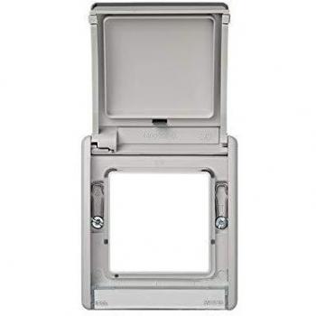 Simon 4400092-035 - Marco Con Tapa Articulada Gris S.44 Aqua