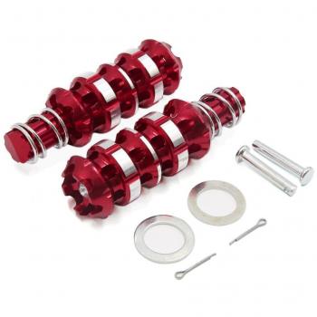 sourcingmap® 2pcs Accesorio de Motocicleta roja antideslizante Carreras traseras reposapiés estribera Pedales 6mm agujero
