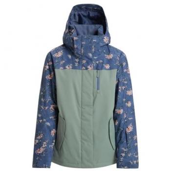 Roxy Chaqueta de esquí Jetty Bloc para mujer, color Azul - Wild Wind Chloe Blossom, talla L