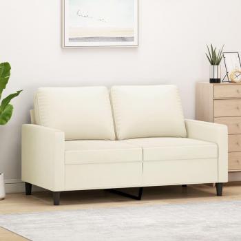 Sofá 2 plazas terciopelo color crema 120 cm
