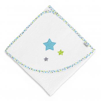 Sterntaler Toalla de baño con capucha Erik, Edad: a partir de 0 meses, 80 x 80 cm, Blanco