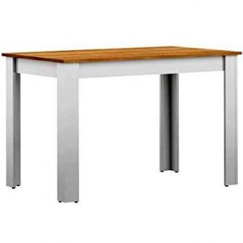 Temahome Mesa de comedor Nice, tablero de partículas de melamina, blanco y roble, 110 x 70 x 73 cm