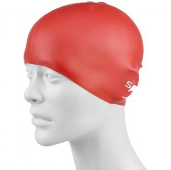 Speedo Liso Moldeado De Silicona Junior, Gorros Unisex, Rojo, Talla Única
