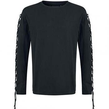 Gothicana by EMP Cut The Cord Hombre Camiseta Manga Larga Negro XL, 100% algodón, Schnürung Regular