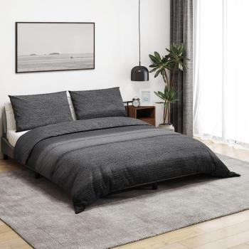 Juego de edredón funda nórdica gris oscuro 200x220 cm en algodón