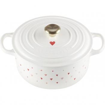 Cocotte redonda Le Creuset de hierro fundido evolution con corazones 22 cm