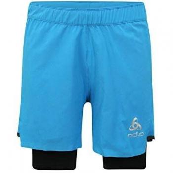 Odlo Zeroweight Ceramicool Pro 2-in-1 Shorts Pantalones Cortos para Hombre, Azul-Negro, XX-Large