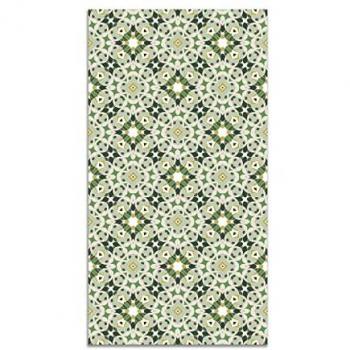 Alfombra Vinílica Hidráulica Tipo Oriental Verde 80x300 cm - Antideslizante e Ignífuga para Cocina y Salón