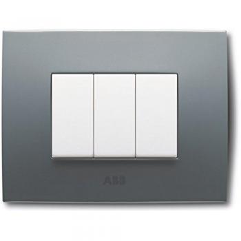 Placa ABB Chiara 3 Módulos Color Piedra Clara 2CSK0303CH