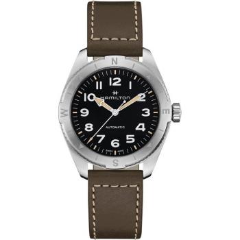 Hamilton Khaki Field Expedition Leather Strap Black Dial Automatic H70315830 100M Men's Watch