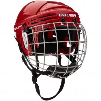 Bauer 2100 - Casco de hockey con rejilla de protección facial para niño rojo rojo Talla:talla única