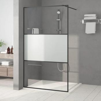 Mampara de ducha en vidrio esmerilado negro 115x195 cm ESG
