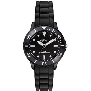 Reloj S.oliver SO-3297-PQ para Mujer - Negro - Caja de Plástico - Correa de Silicona - Resistente al Agua
