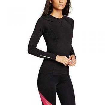 IRIS & LILLY Camiseta deportiva de manga larga para mujer Negro