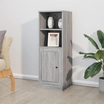 Aparador de Madera Contrachapada 36x35,5x103,5 cm - Mueble de Almacenaje de Salón con Puertas y Cajón, Buffet Moderno, Armario Auxiliar en Gris Sonoma