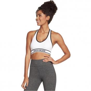 Skechers Seamless Sports Bra, Sujetador deportivo sin costuras para mujer en color blanco, talla XL
