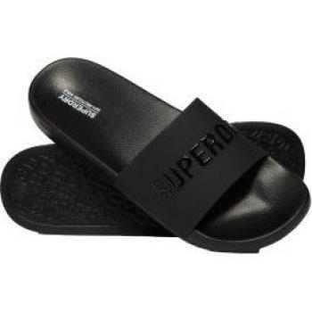 Chanclas de piscina para hombre con logo negro Superdry