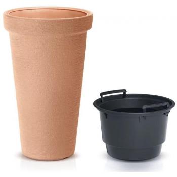 Maceta Prosperplast Classic Tower 86L con Depósito - 480x480x790 mm - Color Ladrillo