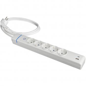 Regleta Enchufes 5 Tomas con Interruptor Solera 51ilac USB 250 V 16 A (1,5 m)