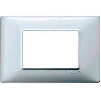 Placa Vimar Plana 3 Módulos Blanca en Tecnopolímero 14653.01
