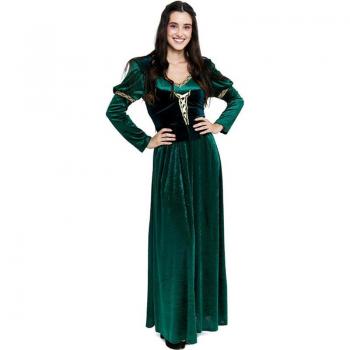 Disfraz de Princesa Medieval verde oscuro para mujer