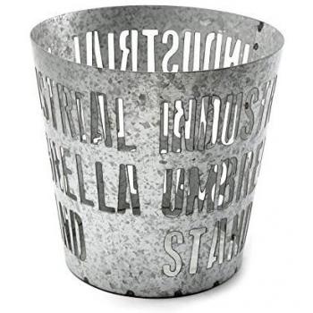 Versa Papelera Galvanizada Loft Cubos de Basura, Metal, Multicolor, Única