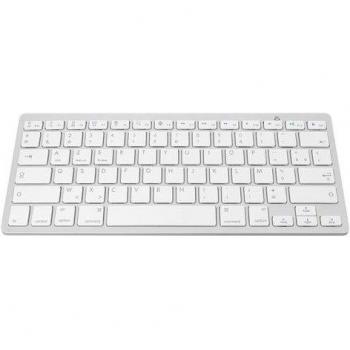 Teclado Bluetooth Inalámbrico AZERTY Francés con Mecanismo de Tijera y Respuesta Rápida de 0,2s - Color Blanco