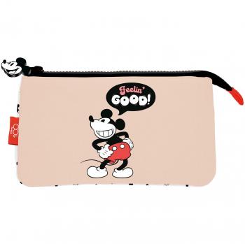 Estuche Escolar 3 Compartimentos Disney Mickey - Estuche Colegio - Estuche Triple Ideal Vuelta al Cole - Material Escolar y Papelería, Licencia Oficial, 100 Aniversario