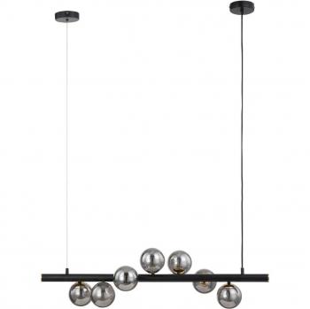 Lámpara colgante Lucande Diborah, gris humo, cristal, 90 cm, G9, diseño moderno para salón y comedor