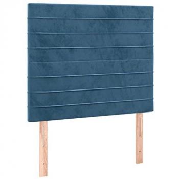 Cabecero con luces LED terciopelo azul oscuro 80x5x118/128 cm