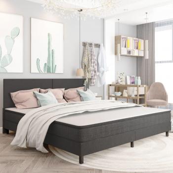 Cama Box Spring Tela Gris Oscuro 200x200 cm
