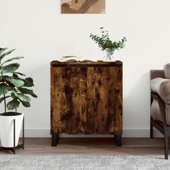 Aparador de madera contrachapada color roble ahumado 60x35x70 cm vidaXL, Mueble de Almacenaje de Salón, Buffet para salón, Armario Auxiliar, Armario de Almacenamiento
