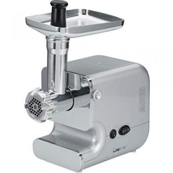Clatronic Fw 3506 Picadora de Carne con Embutidora de Salchichas, 1200 W, Plateado, 17 x 33 x 35,5 cm