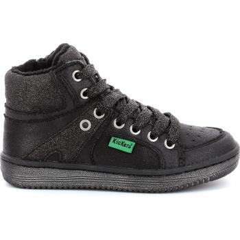 Kickers Lowell Kids' Glossy Black Sneakers