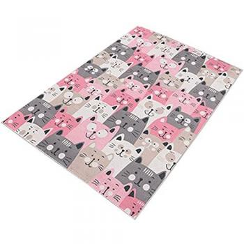 Alfombra de Poliéster Estampada 80 x 150 cm Modelo Catinvasión Multicolor - Diseño Único
