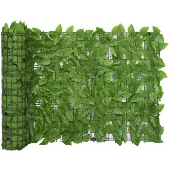 vidaXL Balcony Screen with Green Leaves 400x75cm