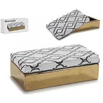Gift Decor S3604803 Caja-Joyero Dorado, 10 x 7 x 20.5 cm