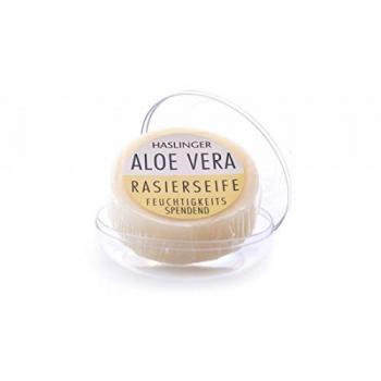 Jabón de Afeitar Haslinger con Aloe Vera y Jabonera 60gr