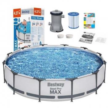 Piscina Desmontable Tubular Bestway Steel Pro Max 427x84 cm con Depuradora Cartucho 2.006 L/H