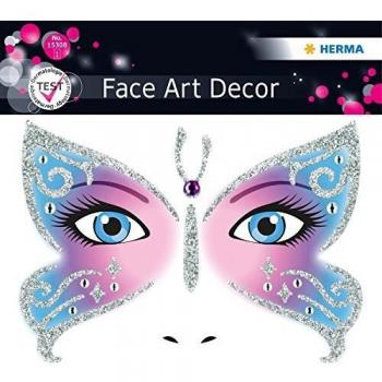 Pegatinas Faciales Artísticas Mariposa Herma - 1 Hoja, Brillante y Colorida