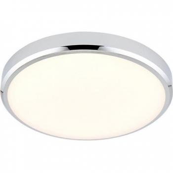 Plafón de baño Saxby Cobra Chrome 1 bombilla 15W LED empotrado redondo IP44 7,5cm