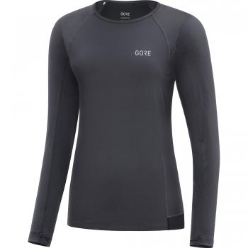 GORE WEAR R5 Camiseta de running de manga larga para mujer, 38, Gris oscuro/Negro