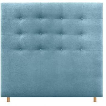 Cabecero Capitoné hasta el Suelo 160cm Tapizado en Tela y Polipiel Aqualine Turquesa para Cama Matrimonio e Individual